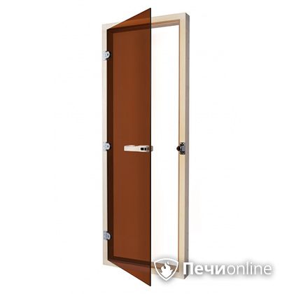 Дверь для бани Sawo Дверь 730 - 4SGА  осина 690mm х 1890mm  Бронза с порогом в Новом Уренгое